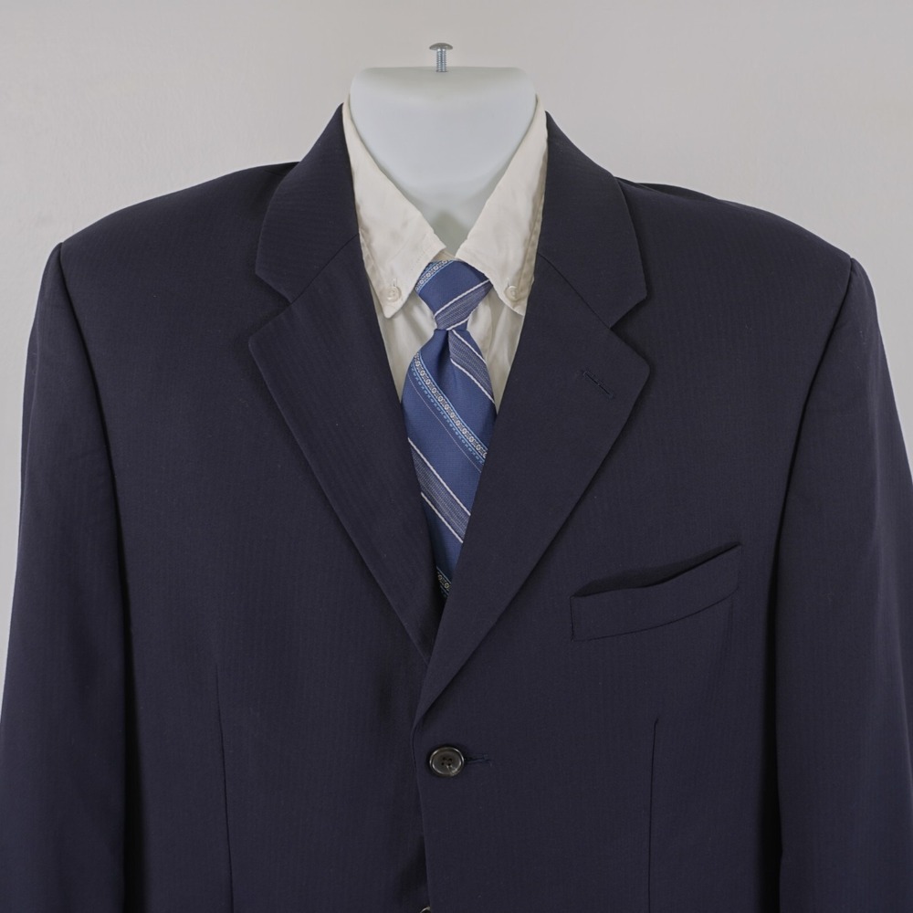Lauren Ralph Lauren Woolβ Blue Herringbone 3 Button Blazer 42R